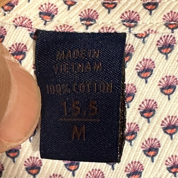 NEW with tags, David Donohue Fusion white/berry button down shirt, medium/15.5 - Picture 5 of 7